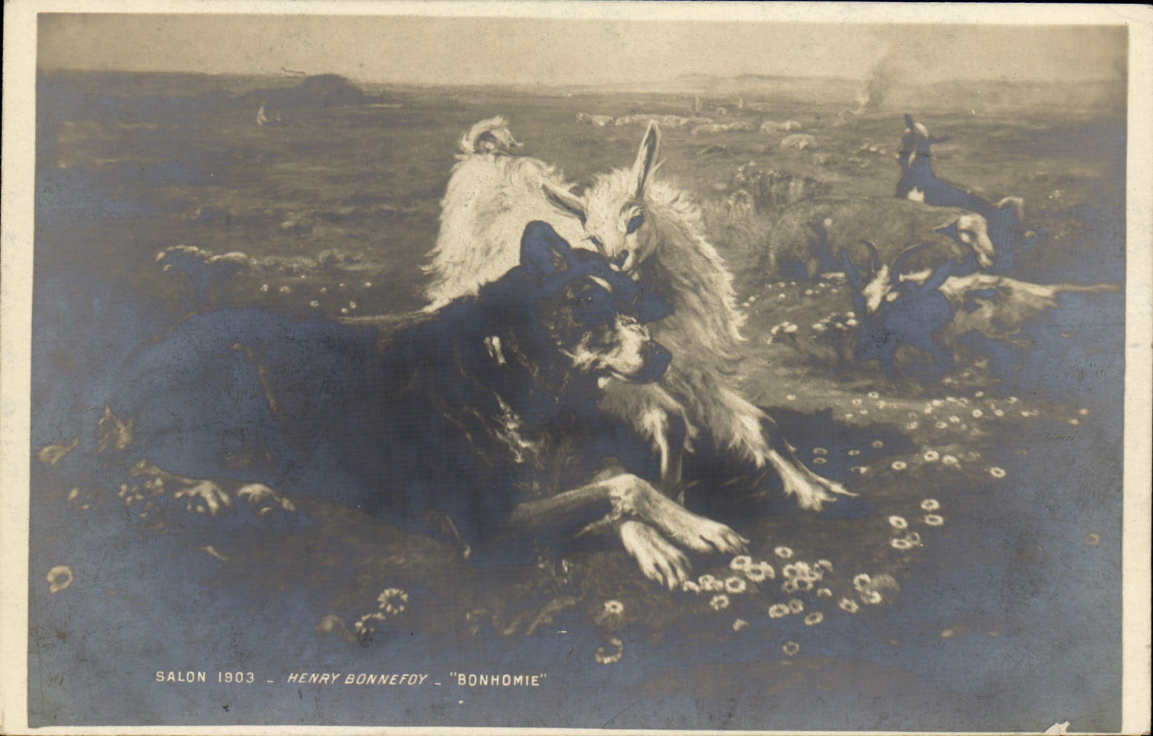 CPA Chevre Salon 1903 Henry Bonnefoy Bonhomie Chien