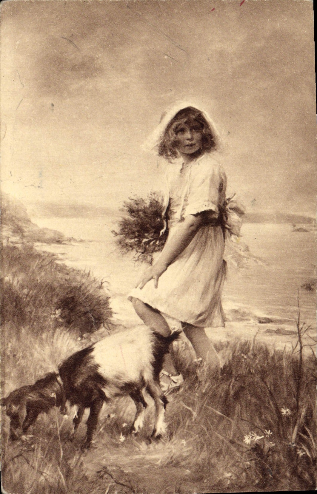 VINTAGE POSTCARD Walhain Goat On the Emerald Dimension