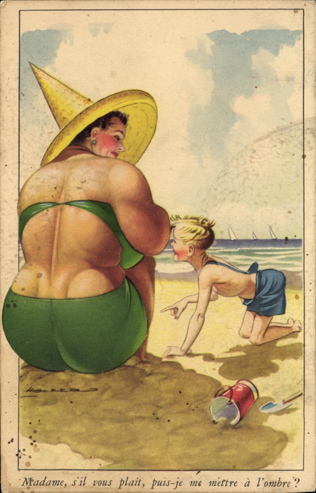 CPA Fantaisie Humour Plage 