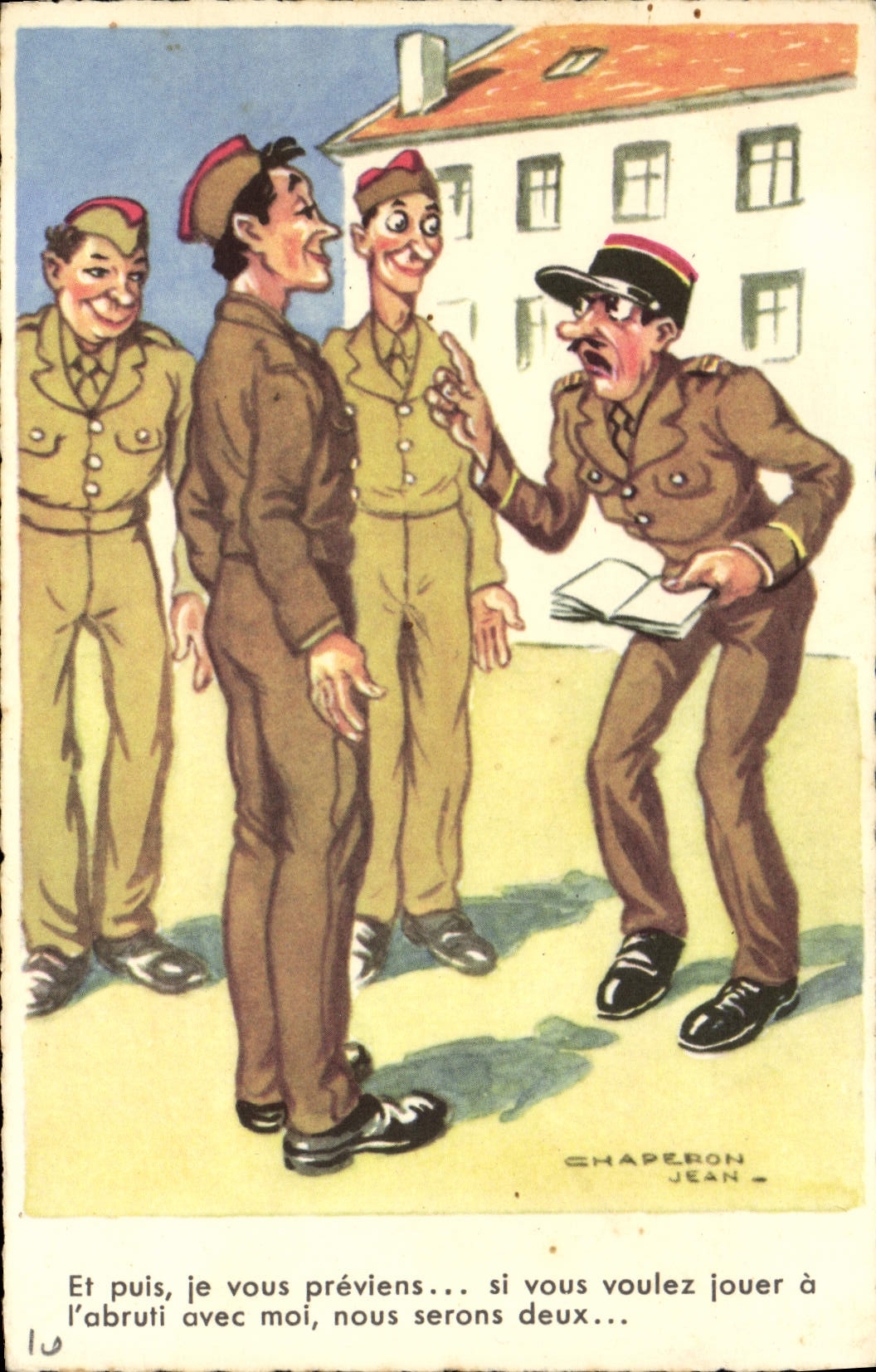 CPA Fantaisie Humour Soldat Militaria Jean Chaperon