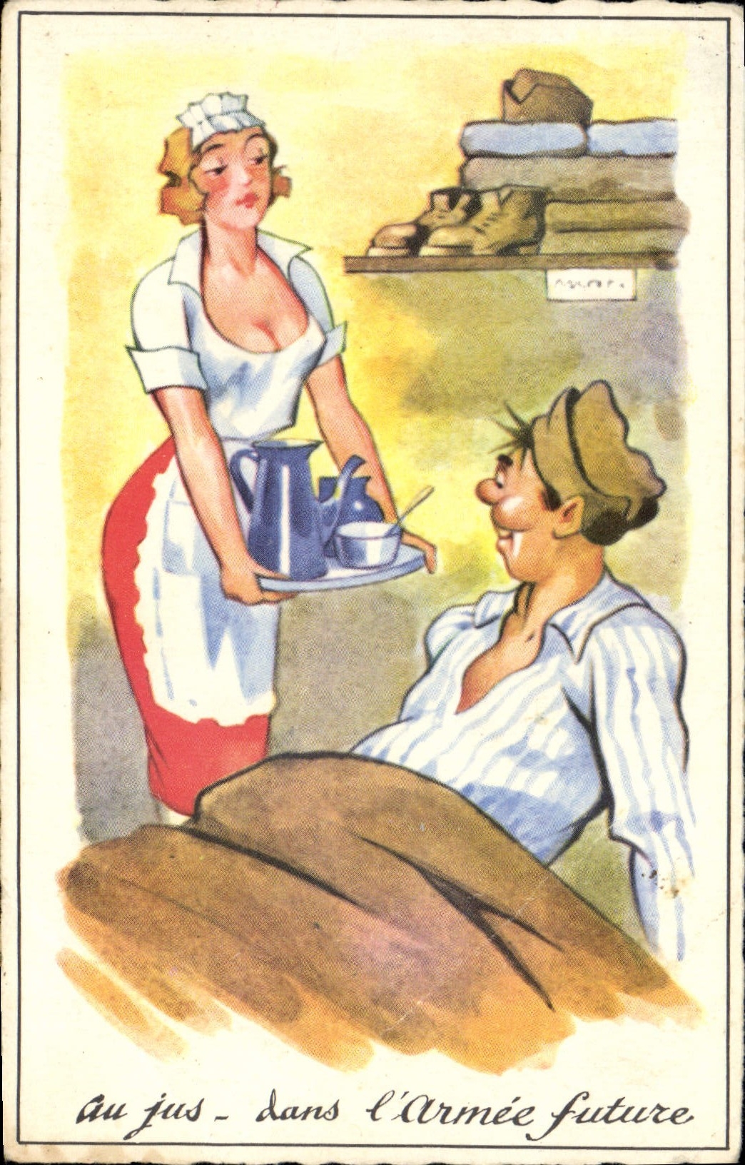 CPA Fantaisie Humour Soldat Militaria