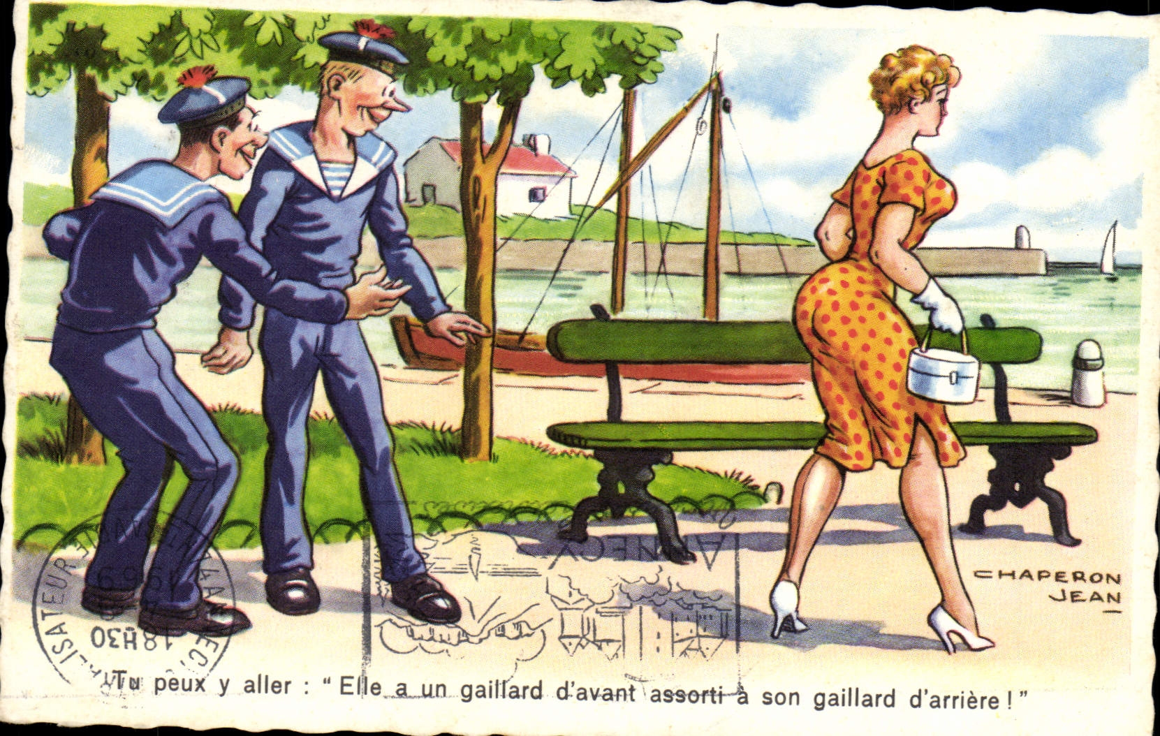 CPA Fantaisie Humour Soldat Militaria Jean Chaperon Marin Marins