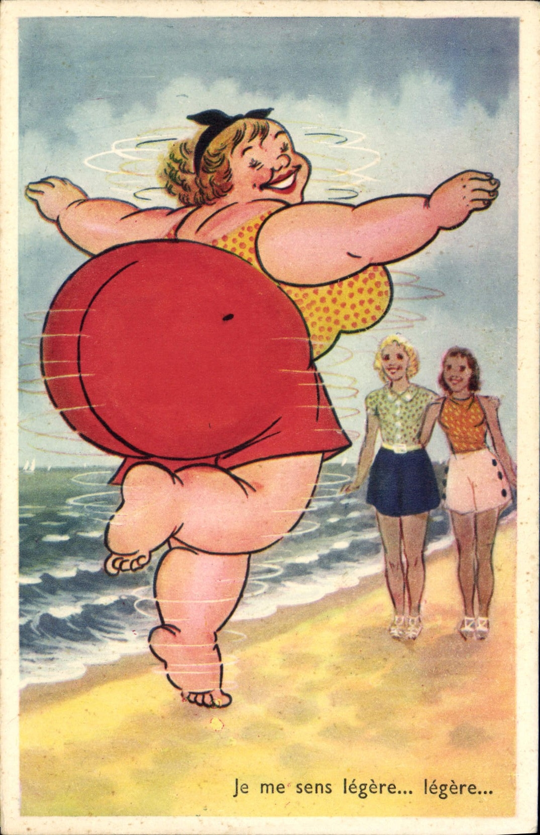 CPA Fantaisie Humour Femme Forte 