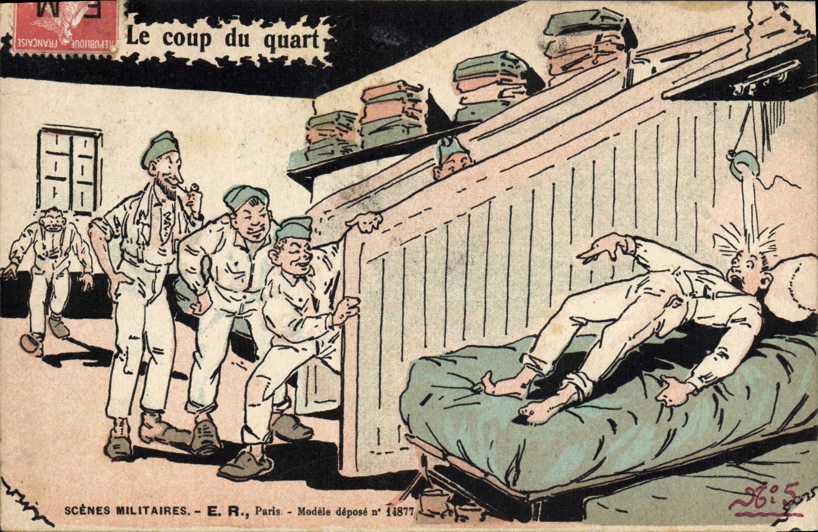 CPA Fantaisie Militaria La coup du quart