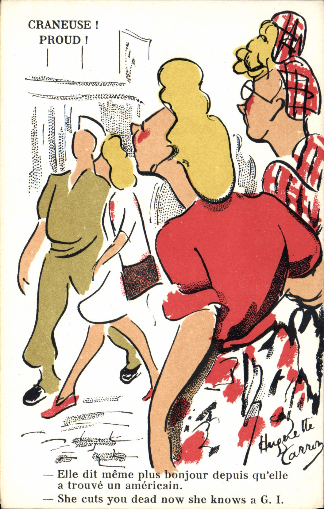 VINTAGE POSTCARD Fantasy American Proud Show-off