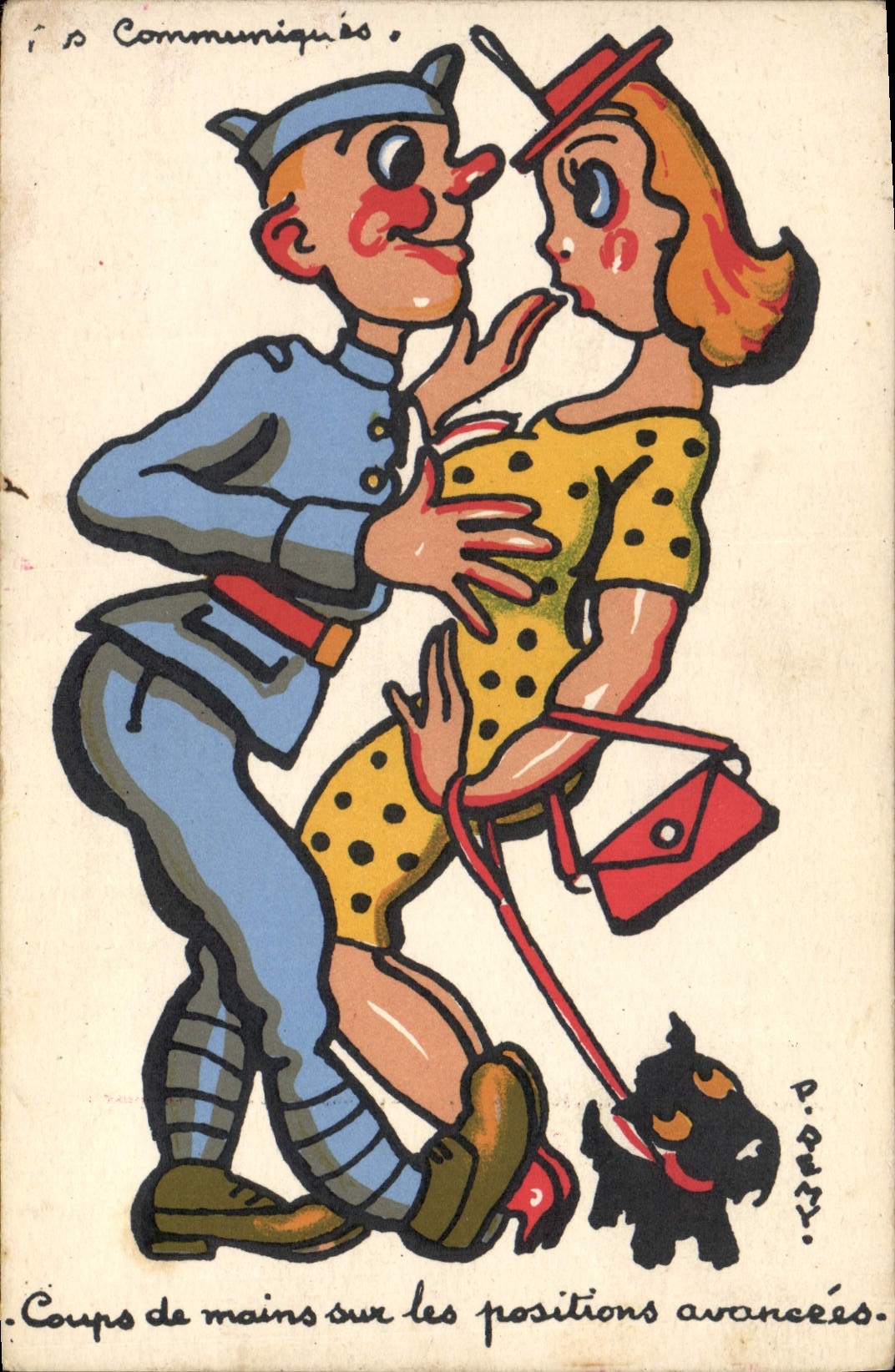 CPA Fantaisie Militaria Coups de mains sur les positions avancees Chien 