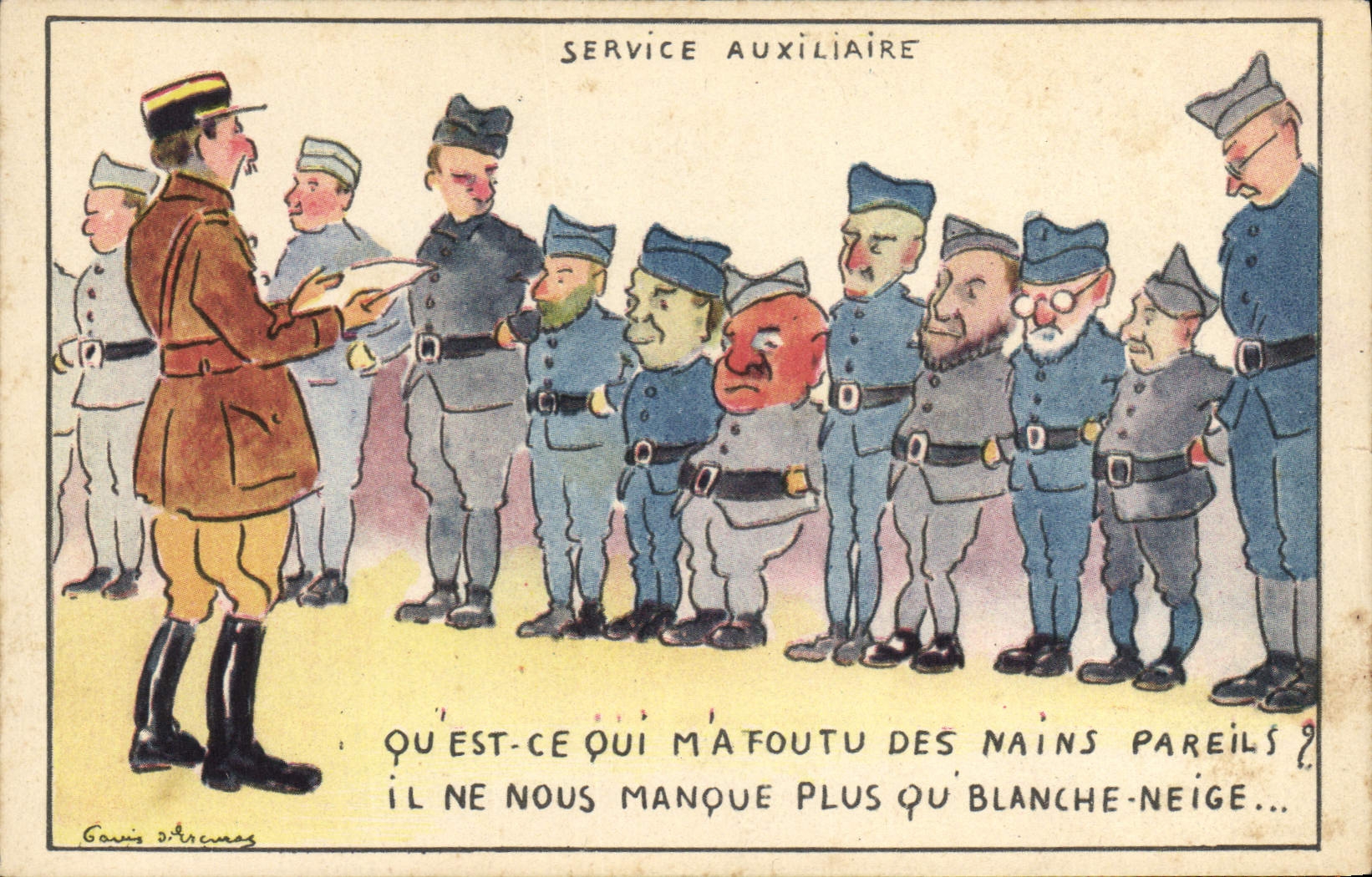 CPA Fantaisie Militaria Service auxiliaire 
