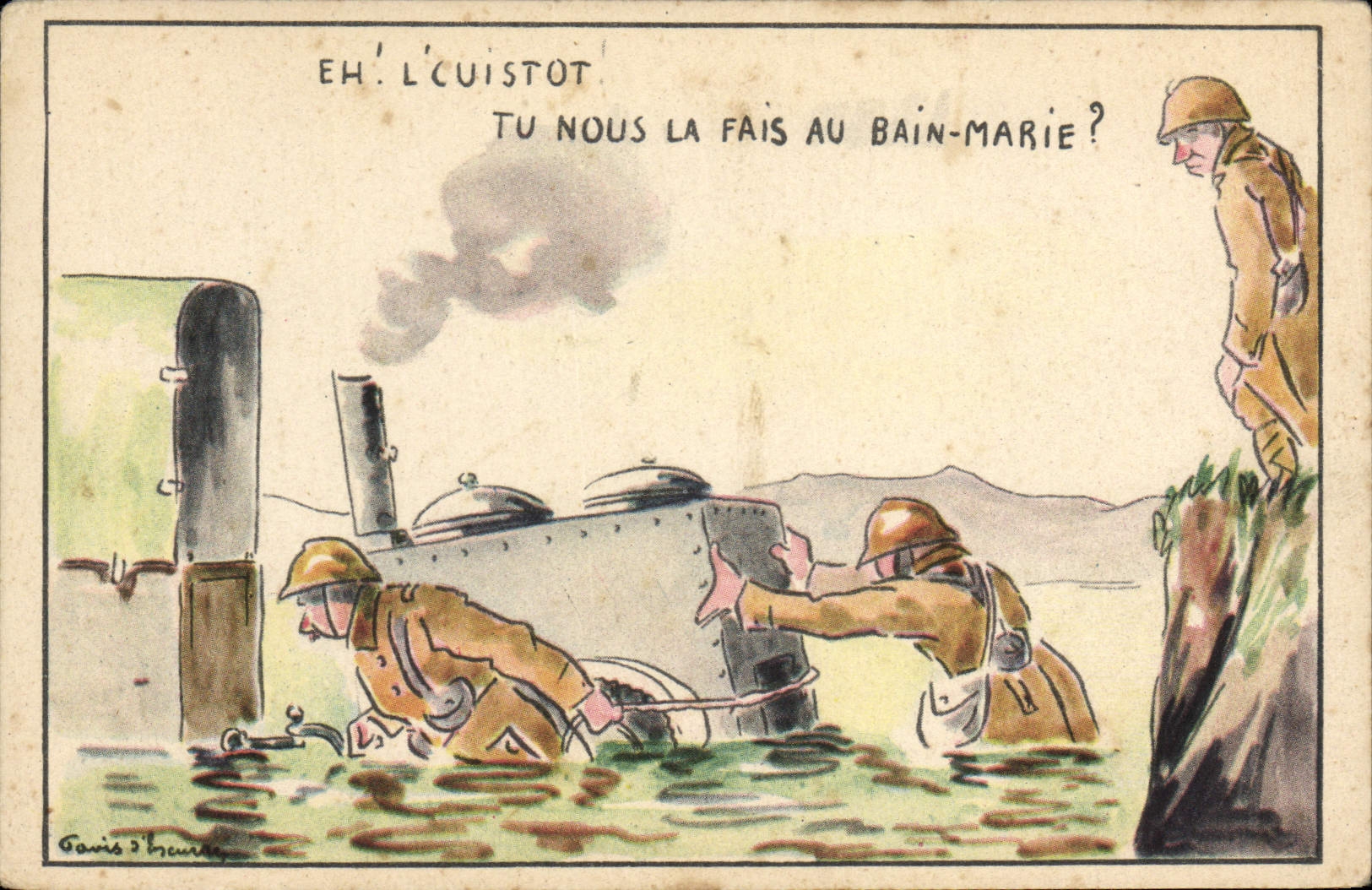 VINTAGE POSTCARD Fantasy Militaria Cook