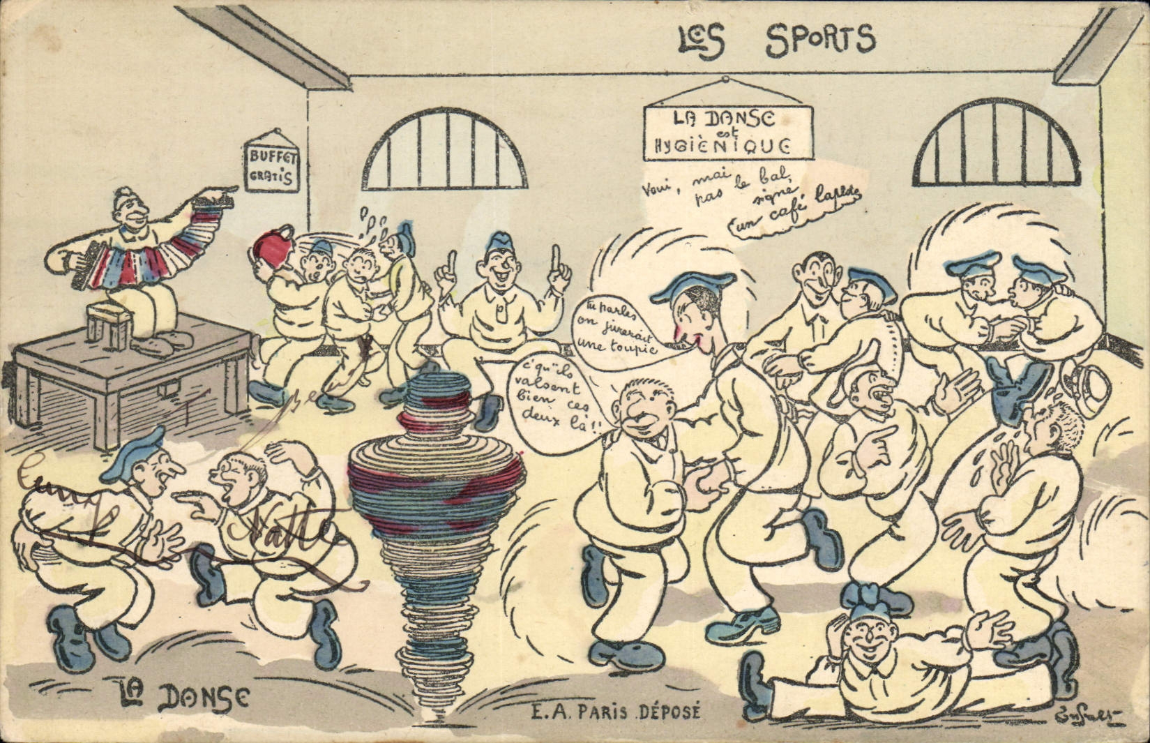 VINTAGE POSTCARD Militaria Fantasy dance