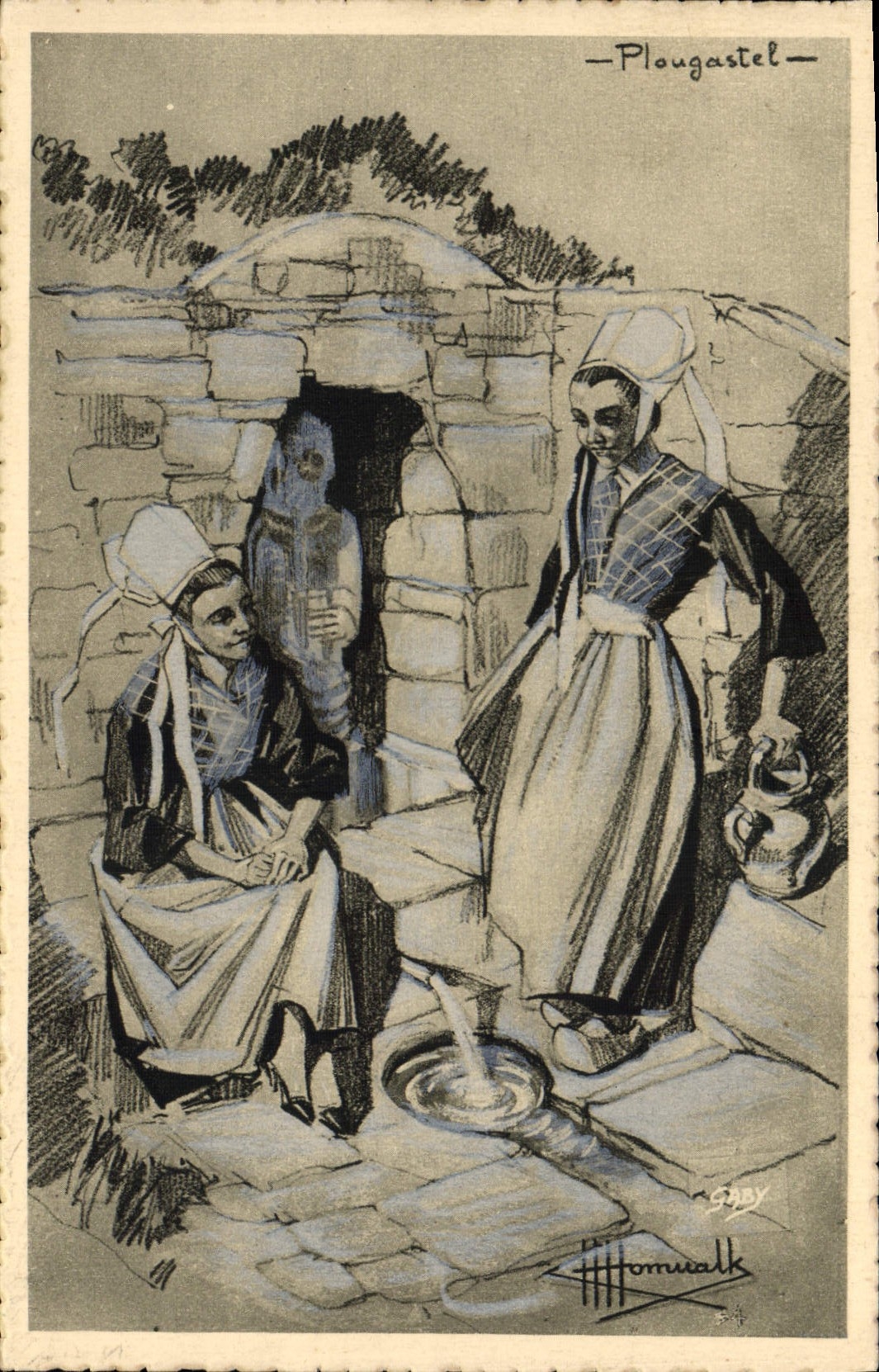 CPA Folklore Charles Homulak Plougastel