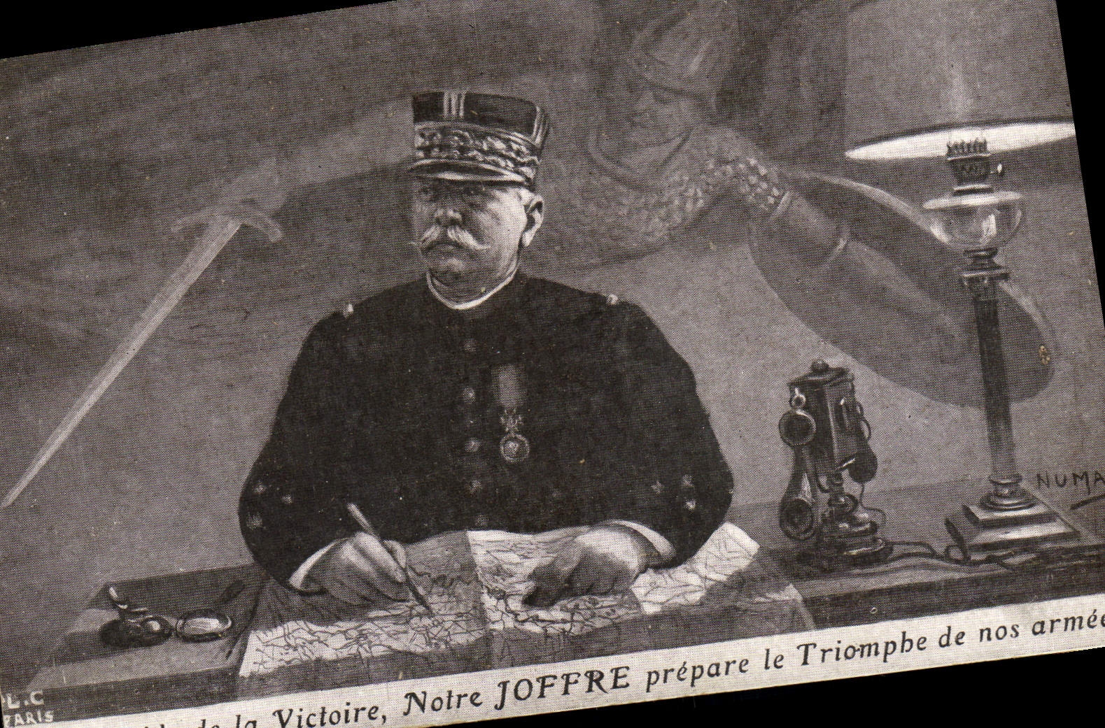 VINTAGE POSTCARD Fantaisie Telephones Joffre Militaria