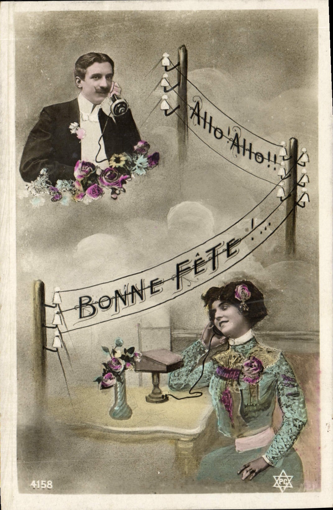 CPA Fantaisie Telephone Femme