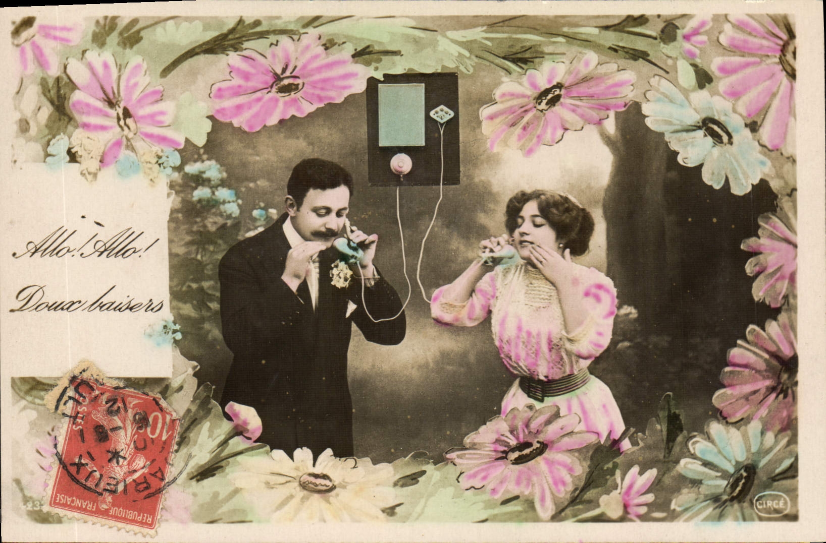 CPA Fantaisie Telephone Femme