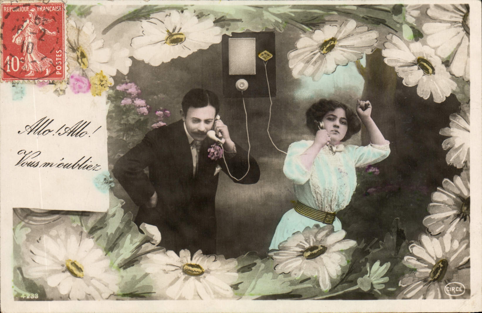 CPA Fantaisie Telephone Femme