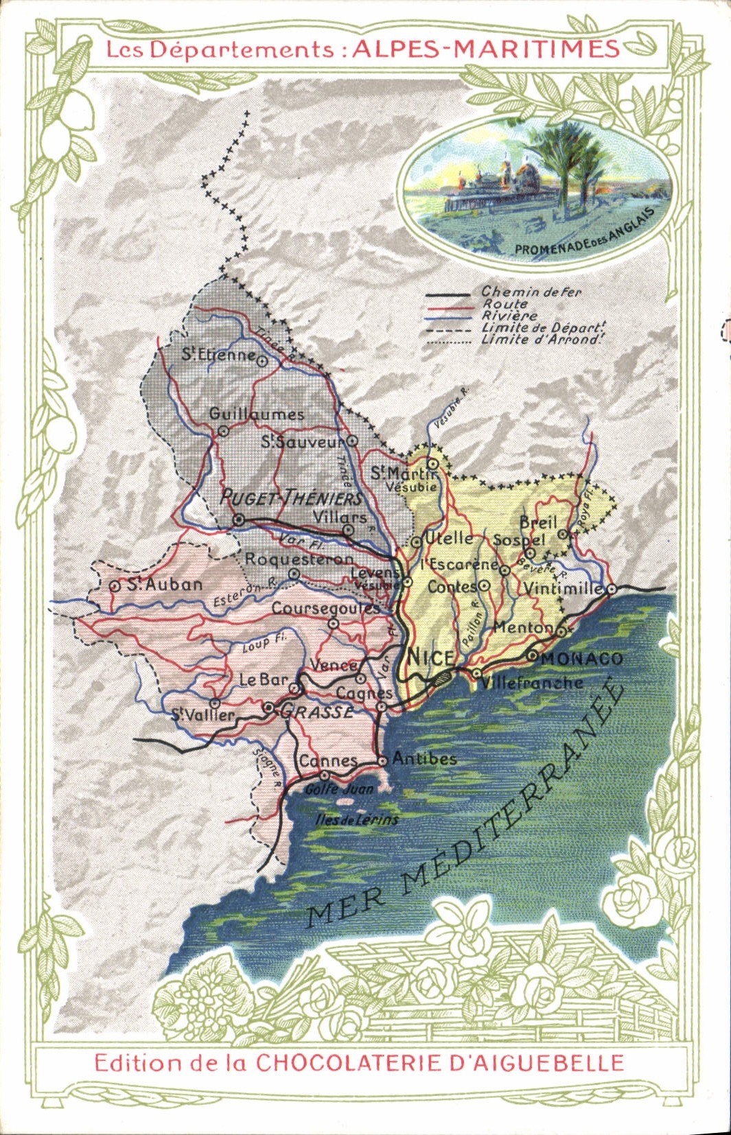 CPA Carte geographique Chocolaterie d'Aiguebelle Alpes-Maritimes