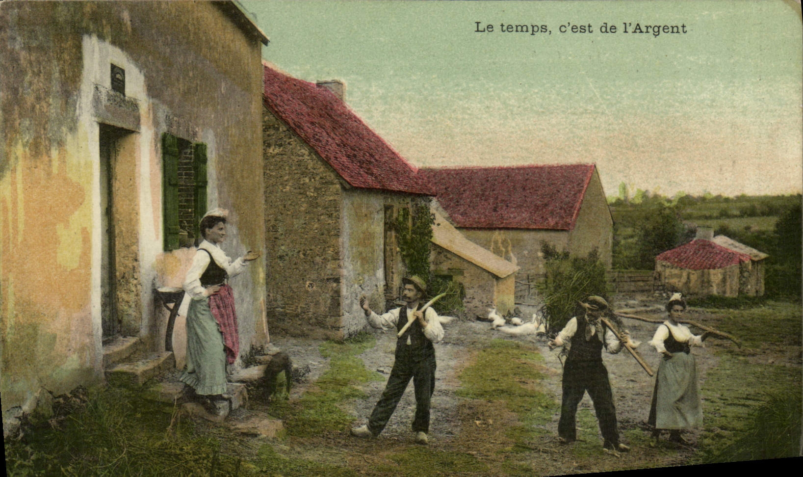 CPA Folklore Le temps c'est de l'argent 