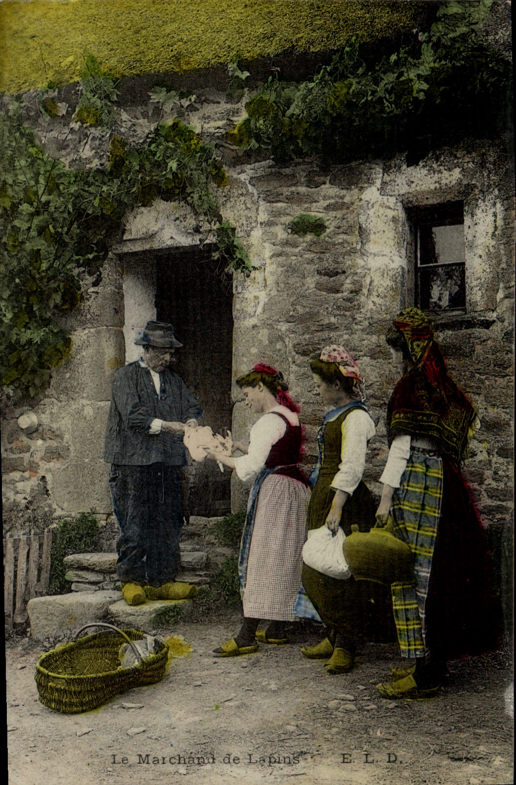 CPA Folklore Le marchand de lapins