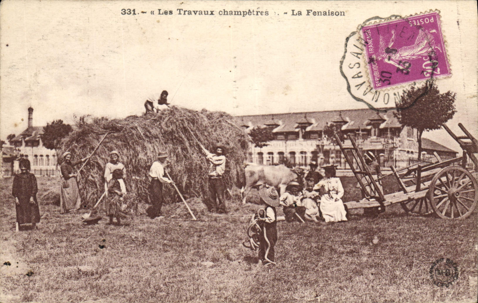 CPA Les travaux champetres La fenaison TOP