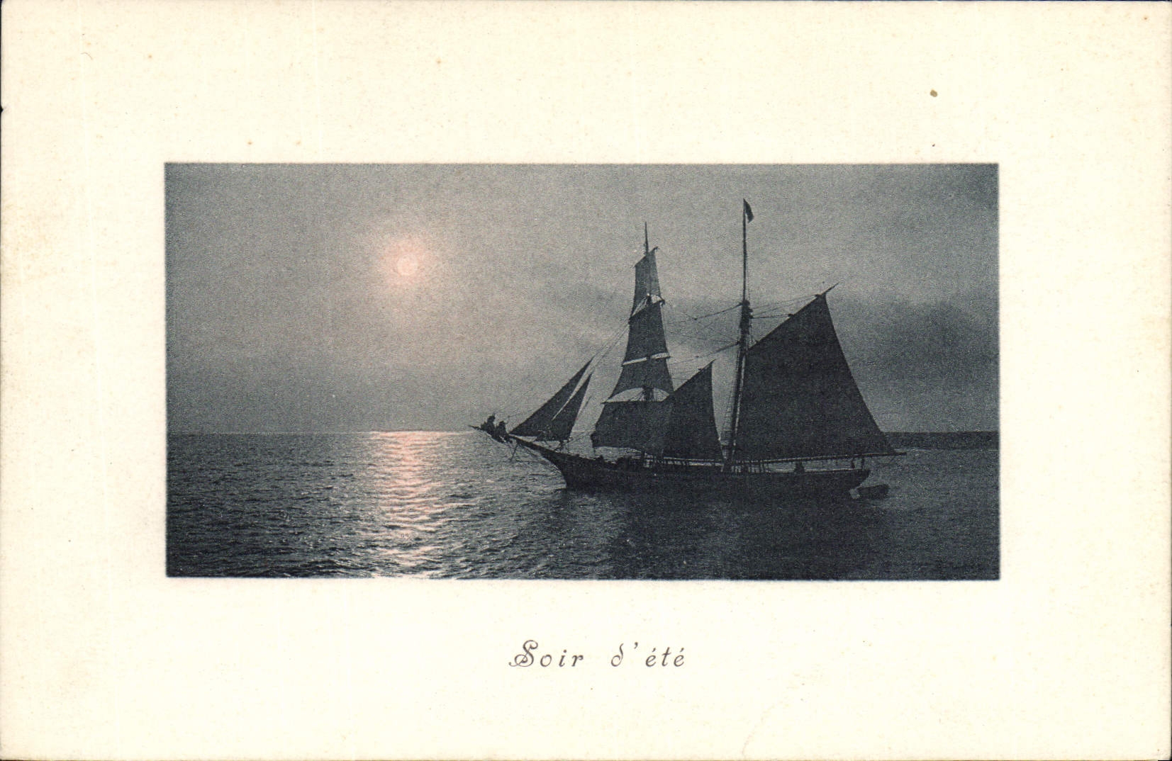 CPA Bateau Soir d'ete