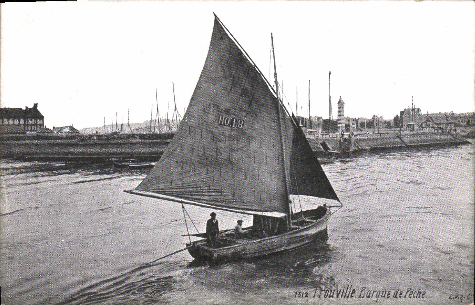 VINTAGE POSTCARD Boat Trouville Boat of sin