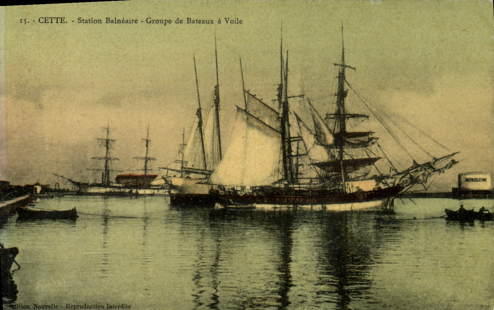 Barco de la POSTAL de la VENDIMIA barcos de esta del balneario navegación de Groupe