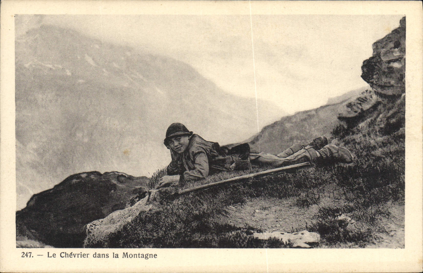 VINTAGE POSTCARD Goat the chevrier in the mountain