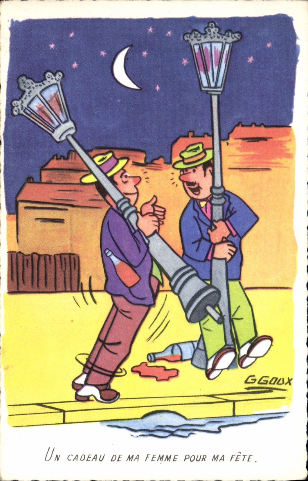 CPA Humour Un cadeau de ma femme pour ma fete Goux