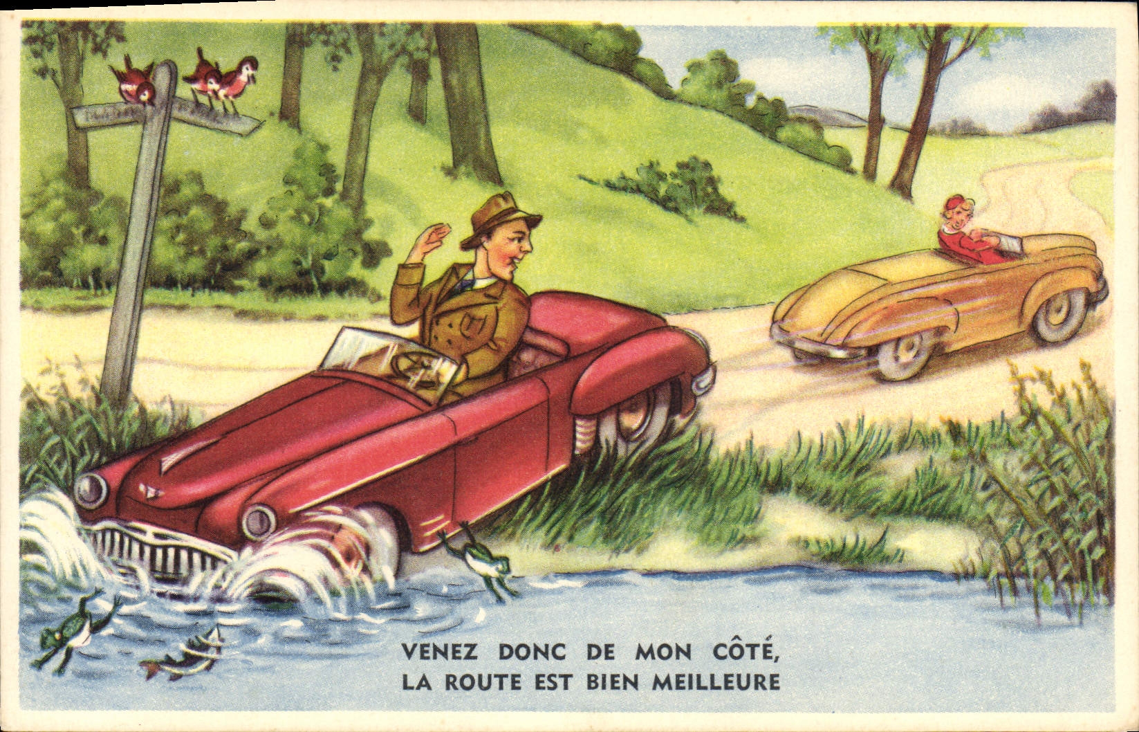VINTAGE POSTCARD Humor thus Come from my Automobile dimension Splashes