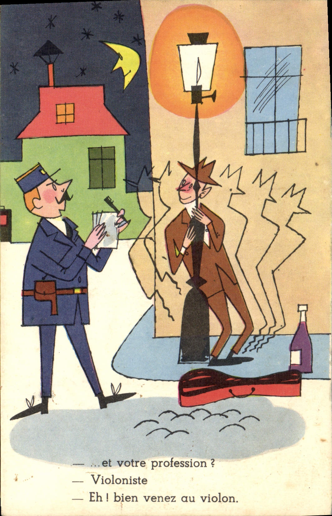 CPA Humour Police Policier Et votre profession Alcool