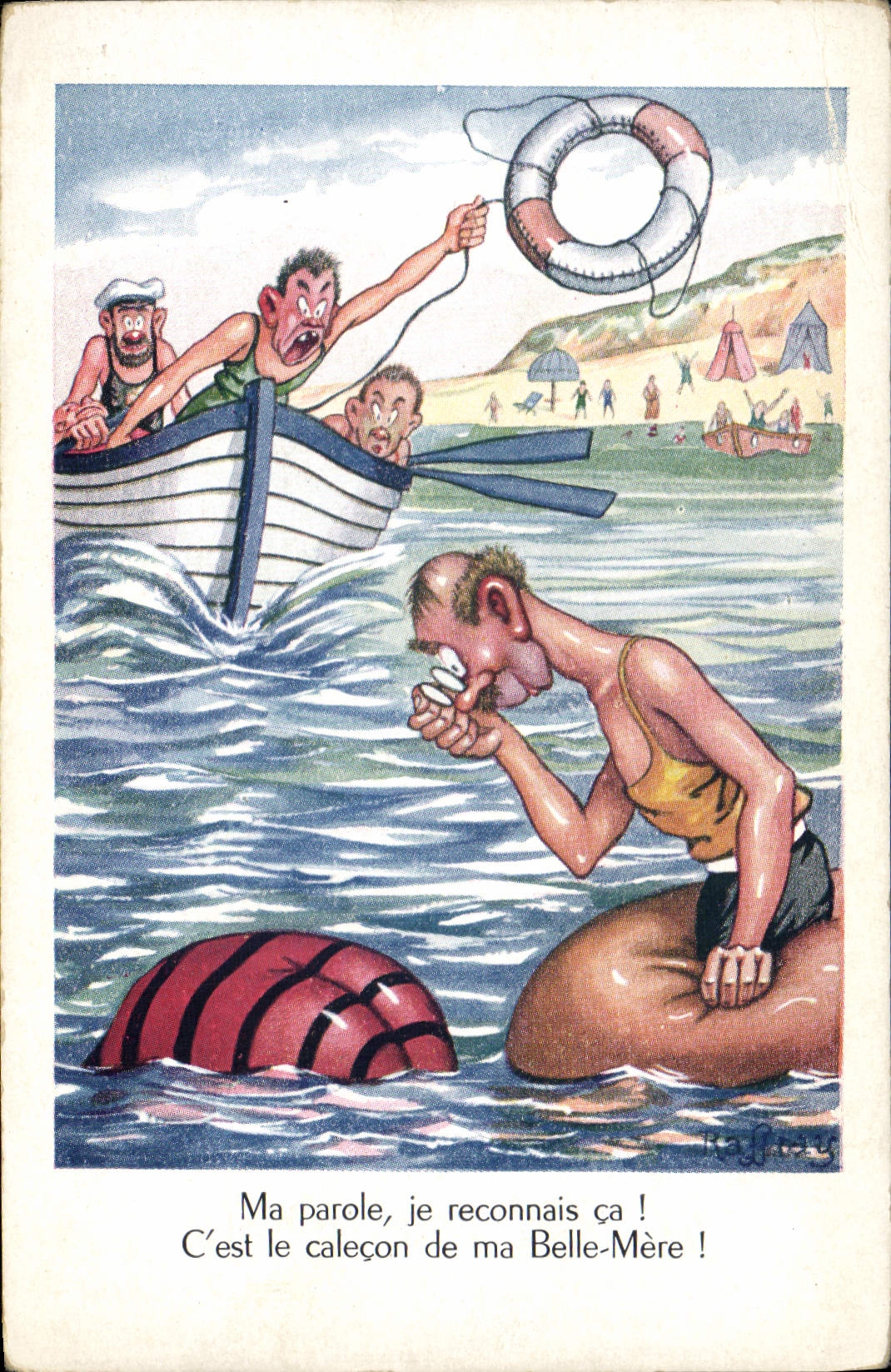 Humor de la POSTAL de la VENDIMIA mi mujer fuerte de la palabra