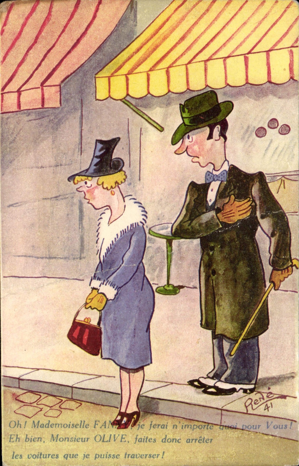 CPA Humour Monsieur Olive 