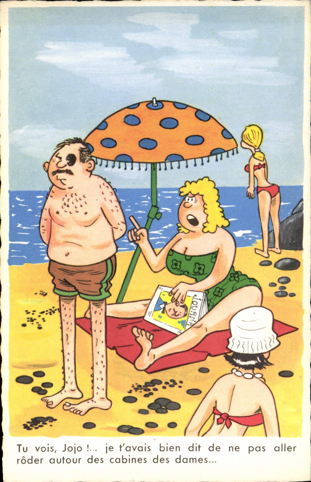 CPA Humour Plage 