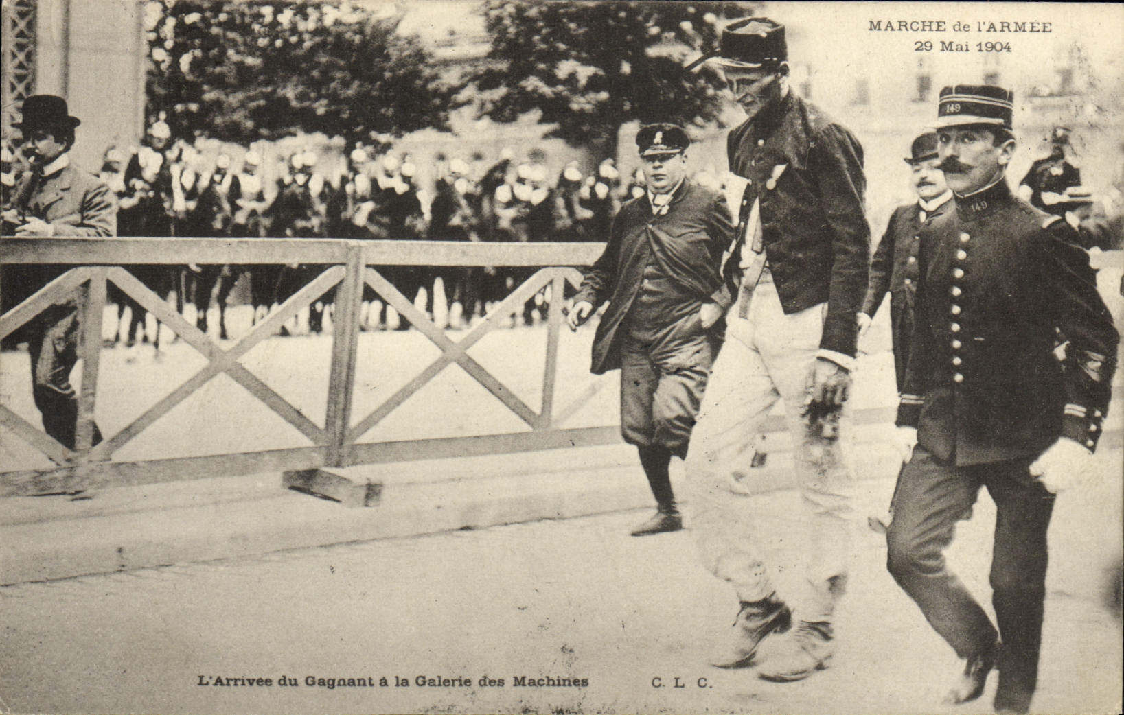 La POSTAL Militaria de la VENDIMIA va ejército del 29 de mayo de 1904 la llegada de la adquisición a la galería de la TAPA de las máquinas