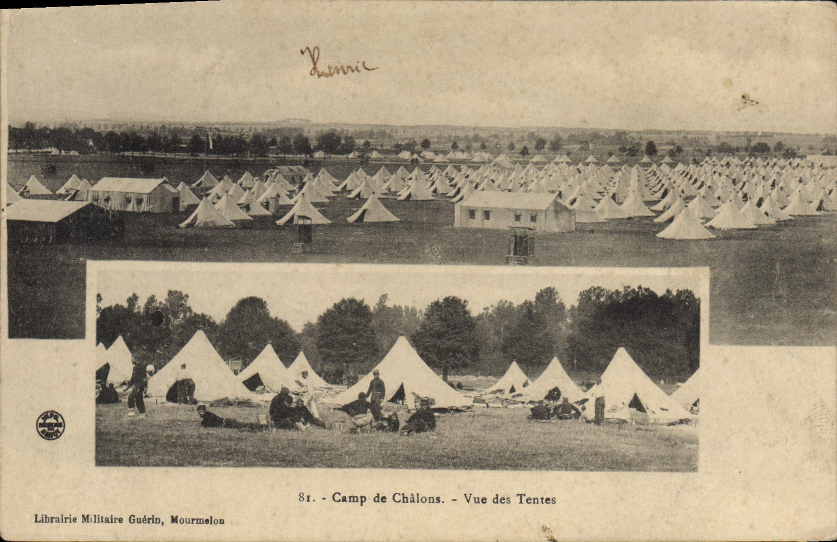 CPA Militaria Camp de Chalons Vue des tentes