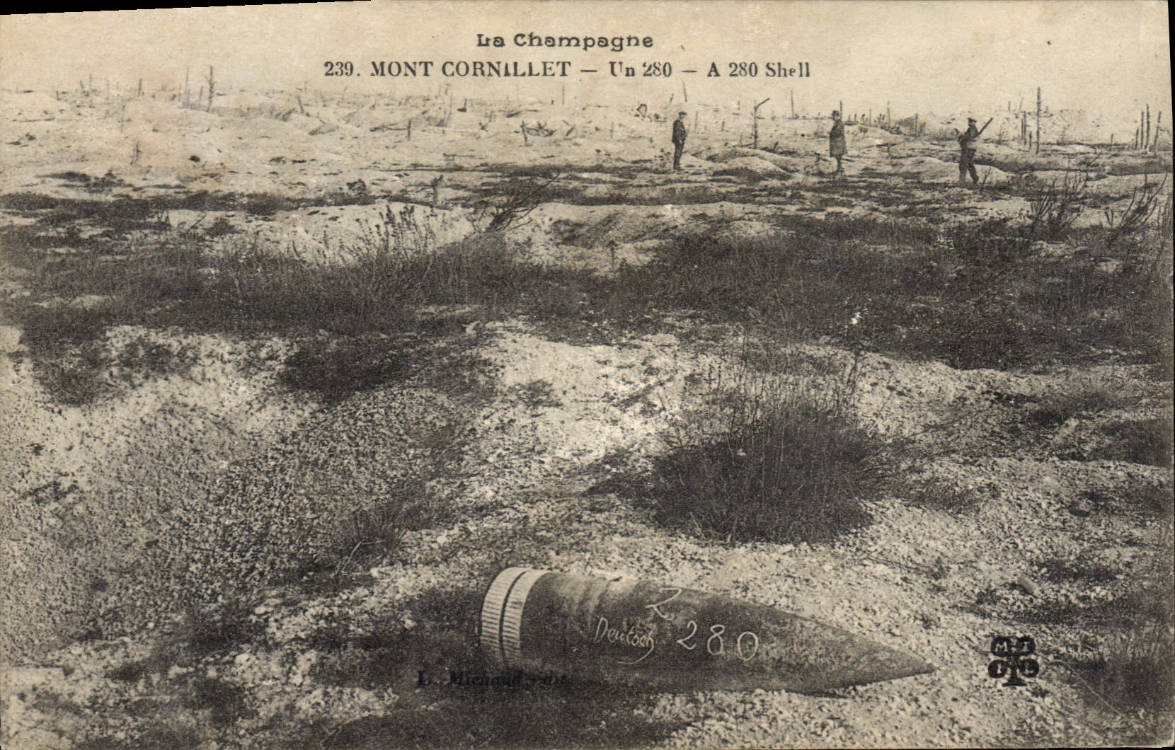 Montaje uno 280 de Militaria Cornillet de la POSTAL de la VENDIMIA