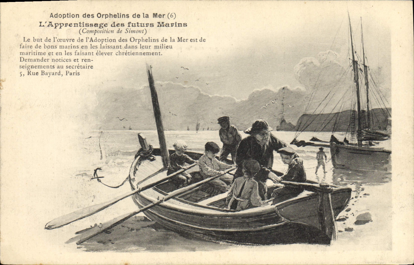 CPA Folklore L'apprentissage des futurs marins Orphelins de mer