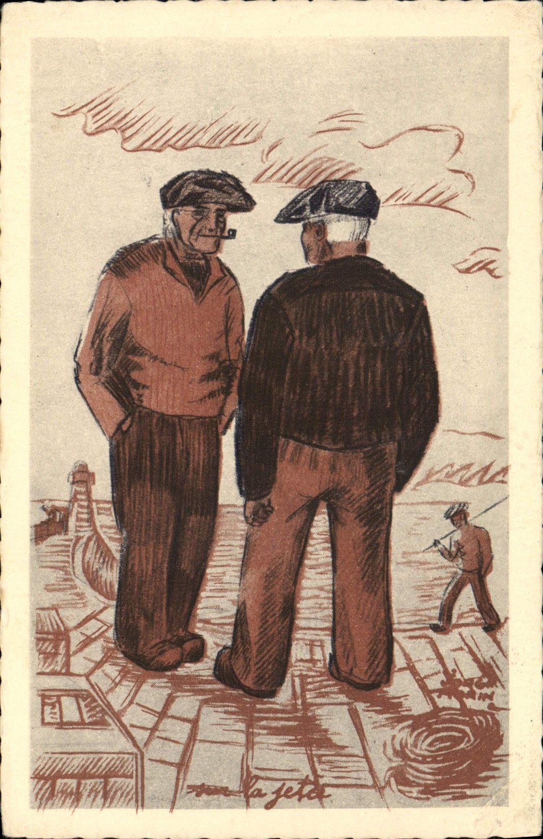 CPA Folklore Types et costumes bretons Jorge Marin Pecheurs Peche 