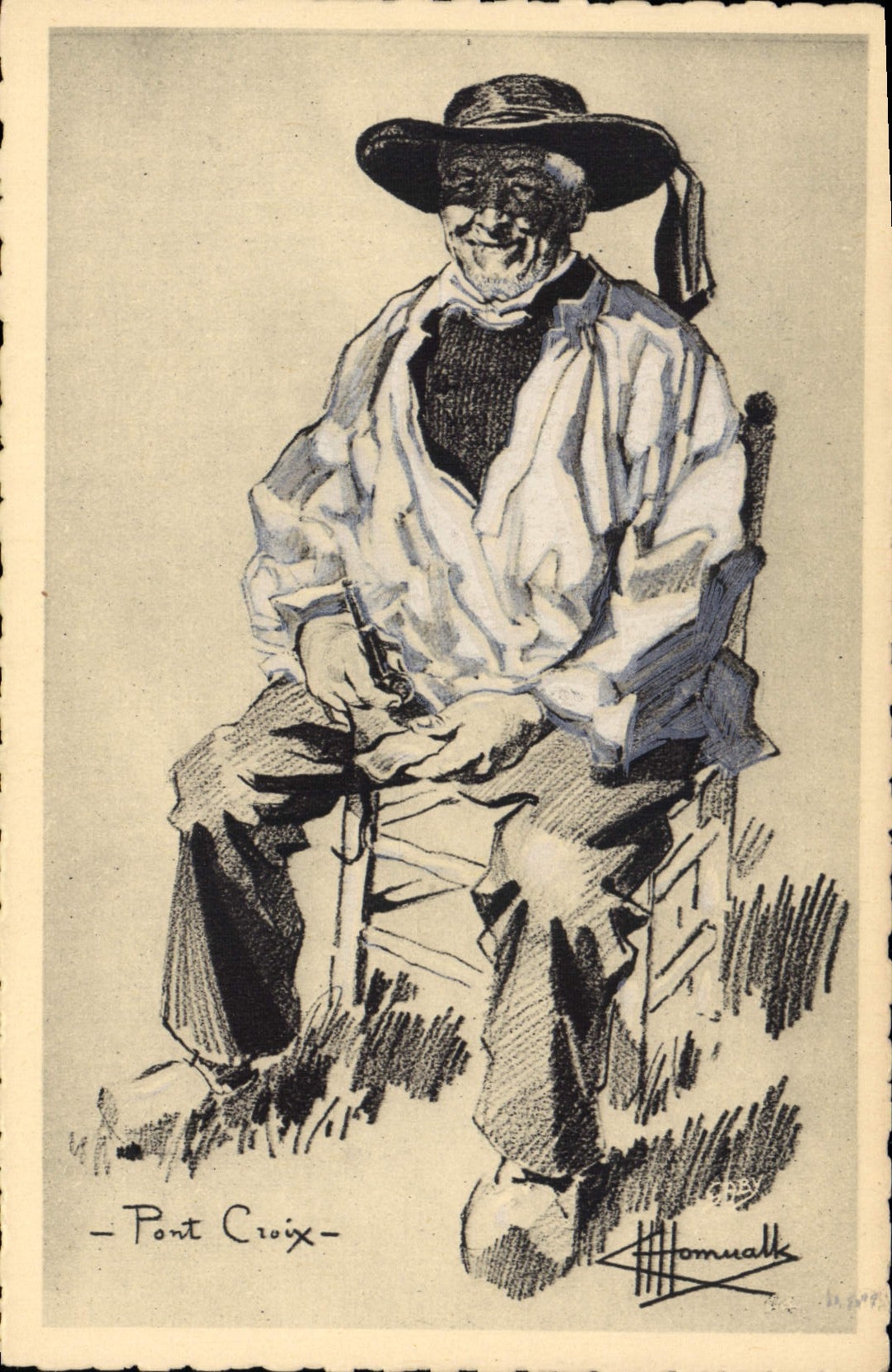 CPA Folklore Charles Homualk Pont Croix