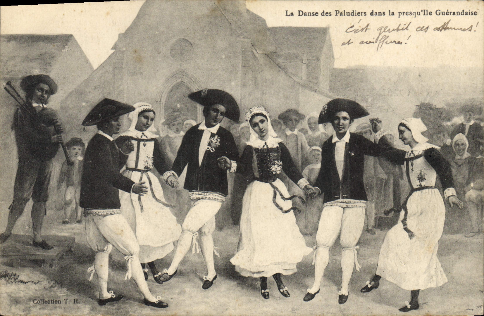 VINTAGE POSTCARD Folklore dance of the paludiers in the Guerandaise peninsula