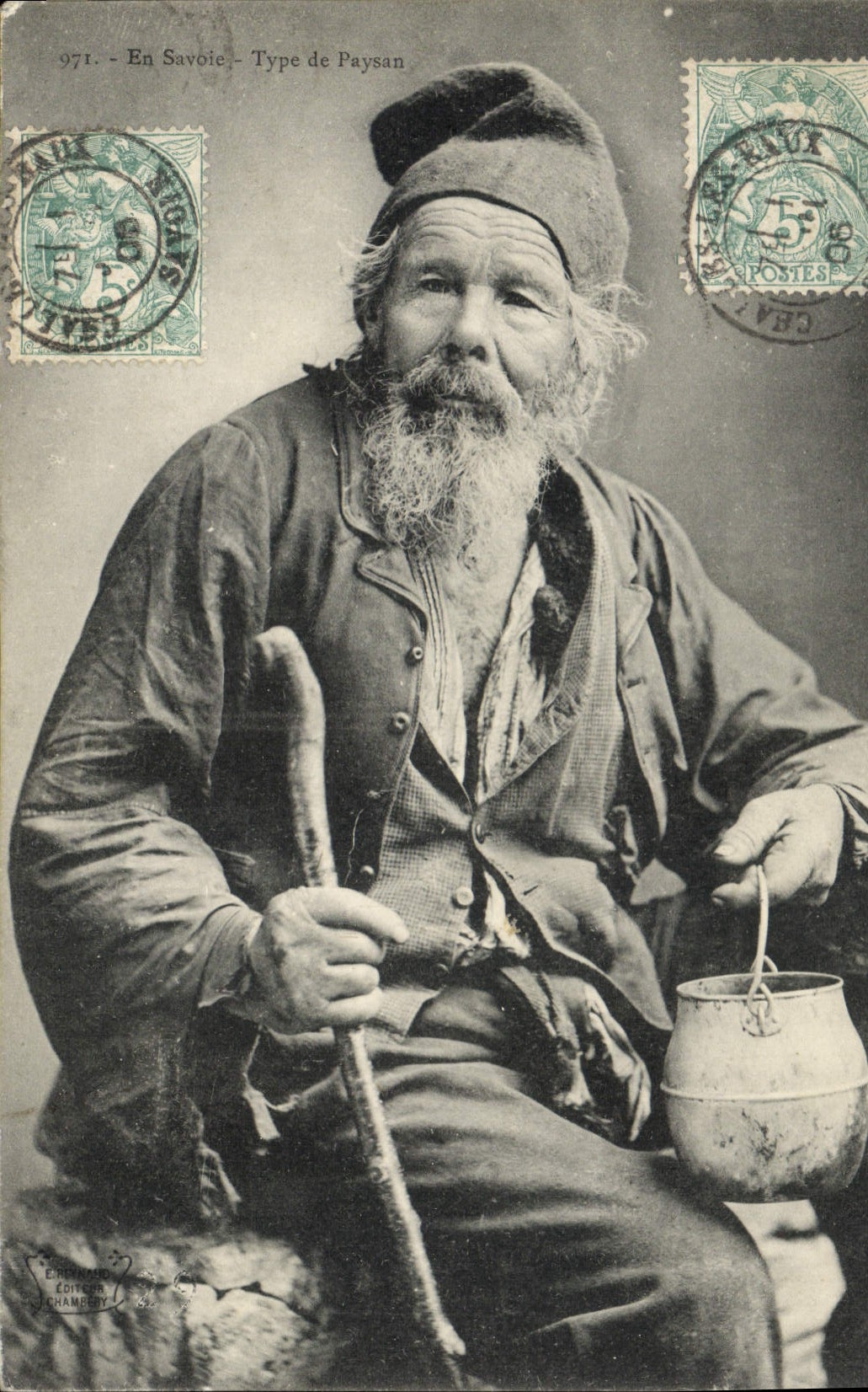 CPA Folklore Type de paysan savoyard Savoie TOP