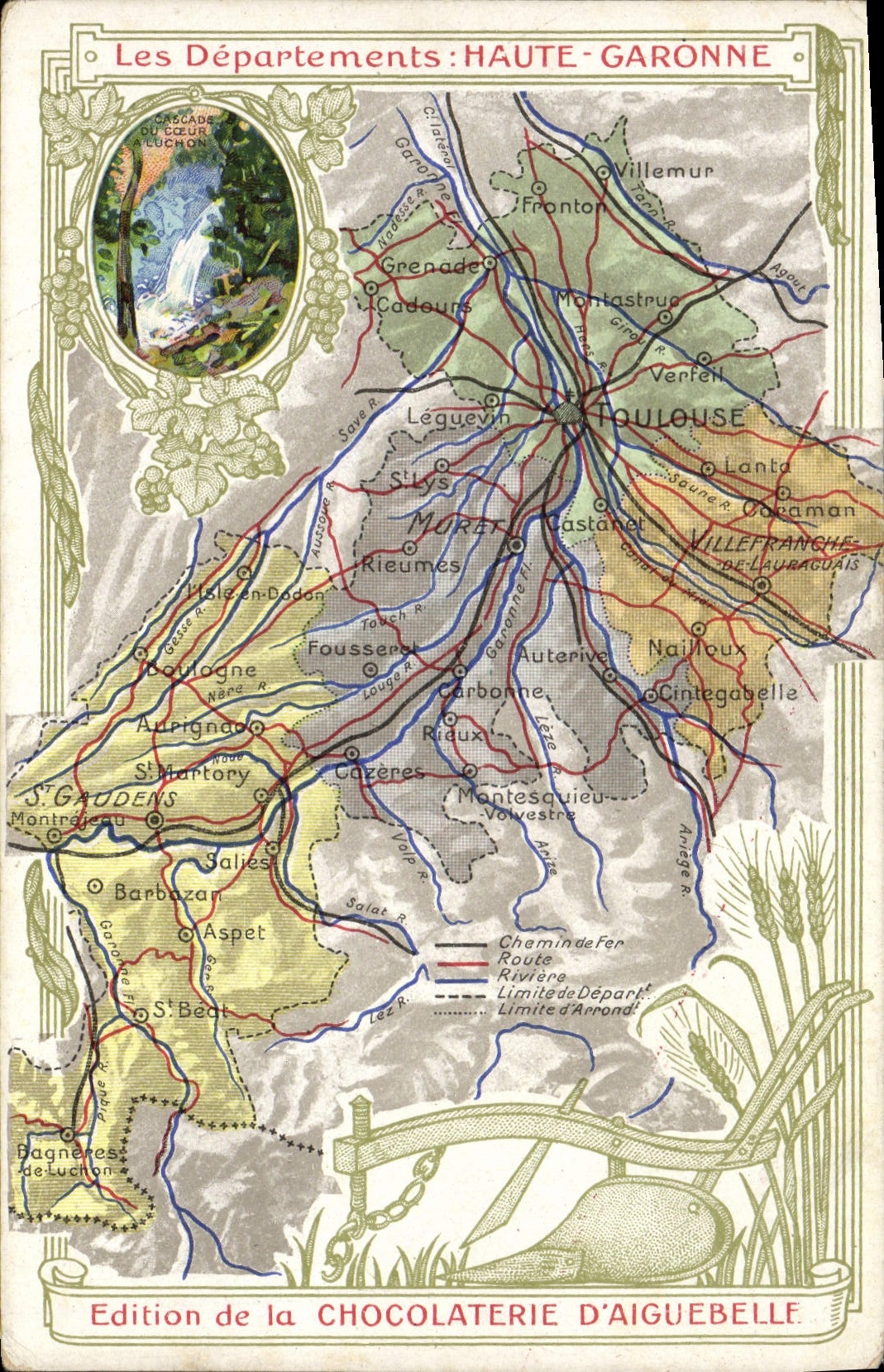 CPA Carte geographique Chocolaterie d'Aiguebelle Haute-Garonne