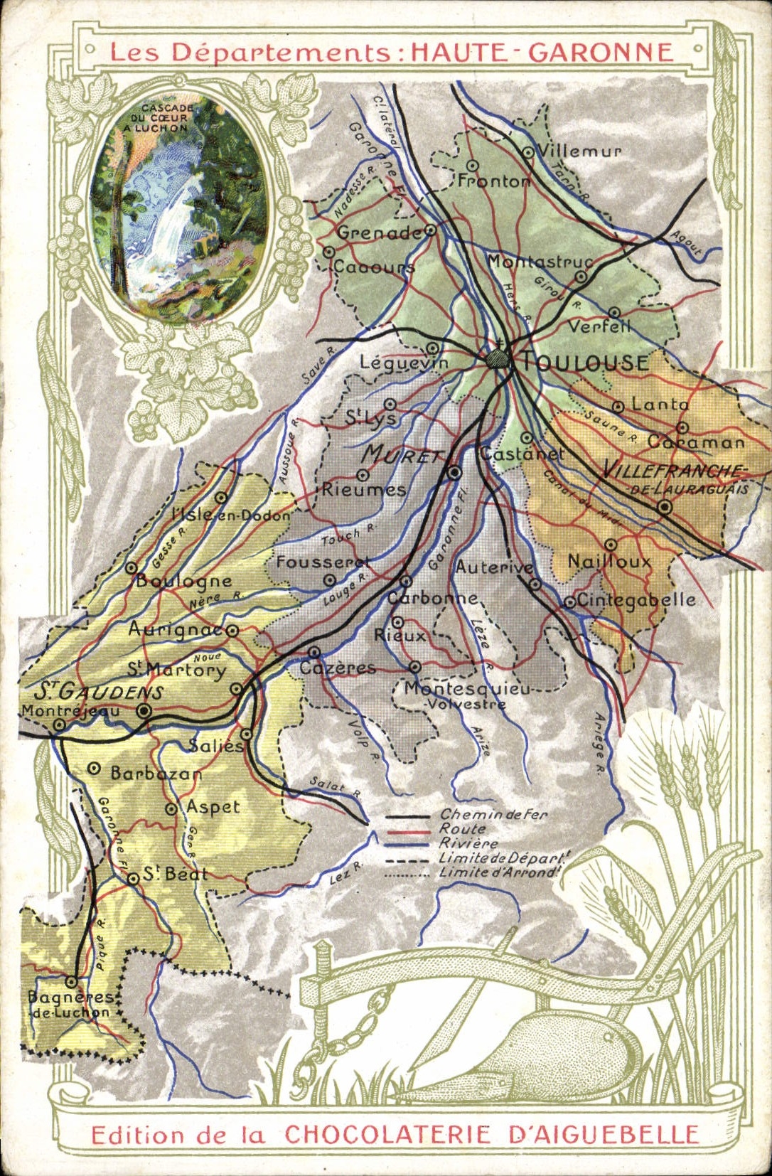 CPA Carte geographique Chocolaterie d'Aiguebelle Haute-Garonne