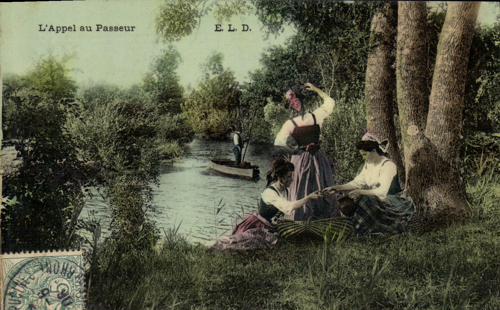 CPA Folklore L'appel au passeur 