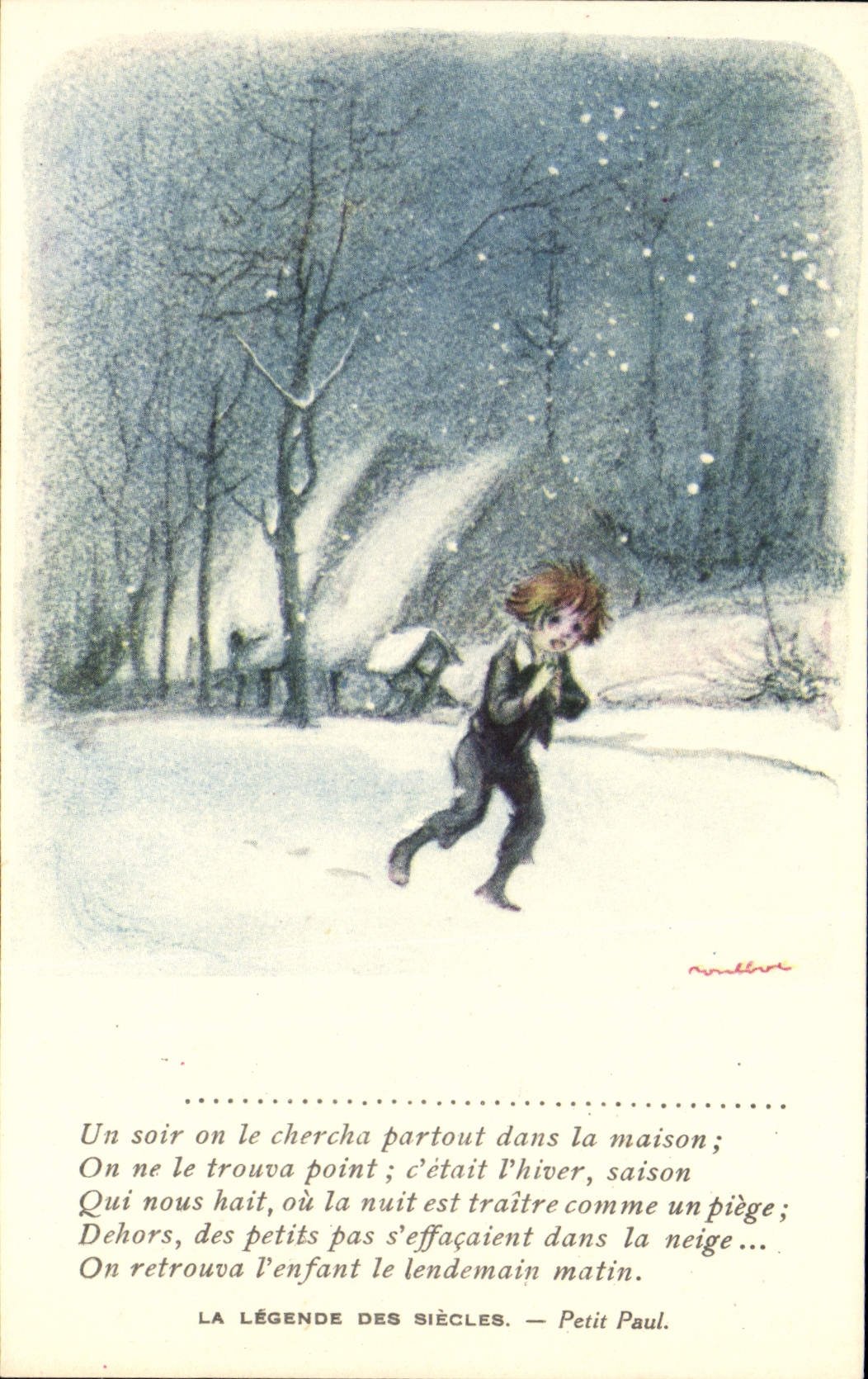 CPA Fantaisie Illustrateur Poulbot Victor Hugo La legende des siecles Petit Paul