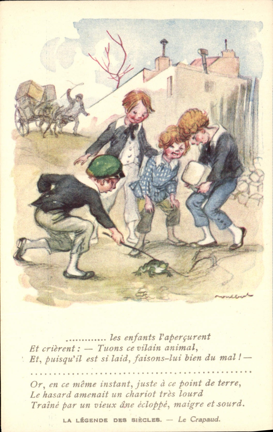 CPA Fantaisie Illustrateur Poulbot Crapaud Grenouille