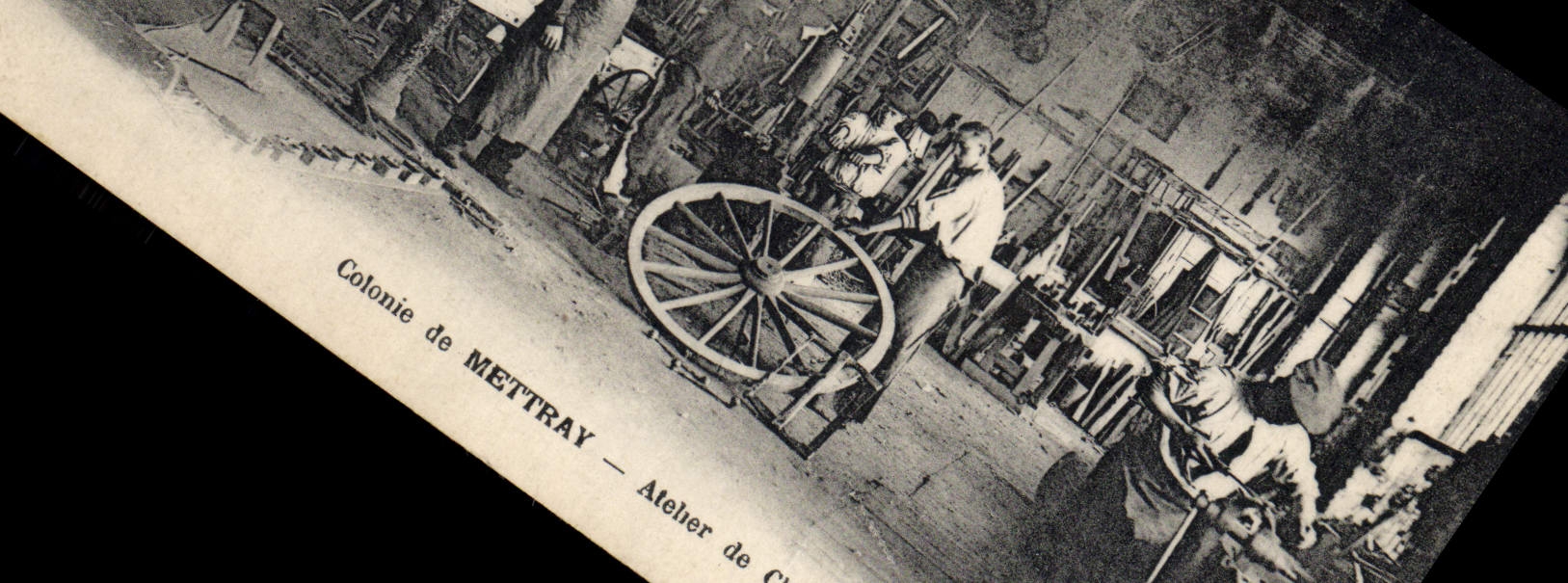 Colonia de la POSTAL de la VENDIMIA de taller de Mettray del comercio del carretero