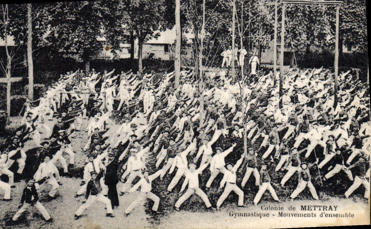 VINTAGE POSTCARD Gymnastic Colony of Mettray Movements D '' together