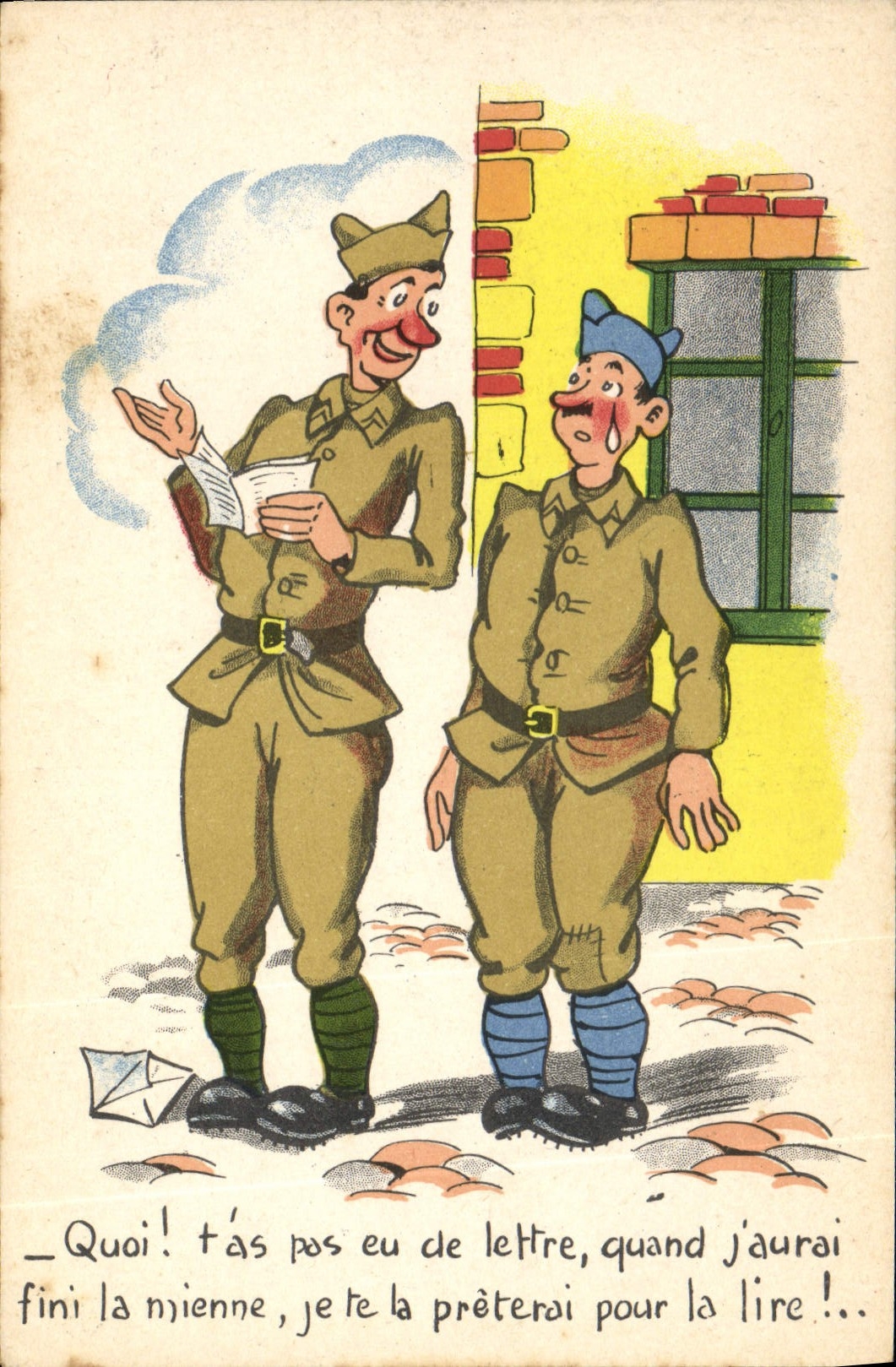 CPA Humour Soldat Militaria 