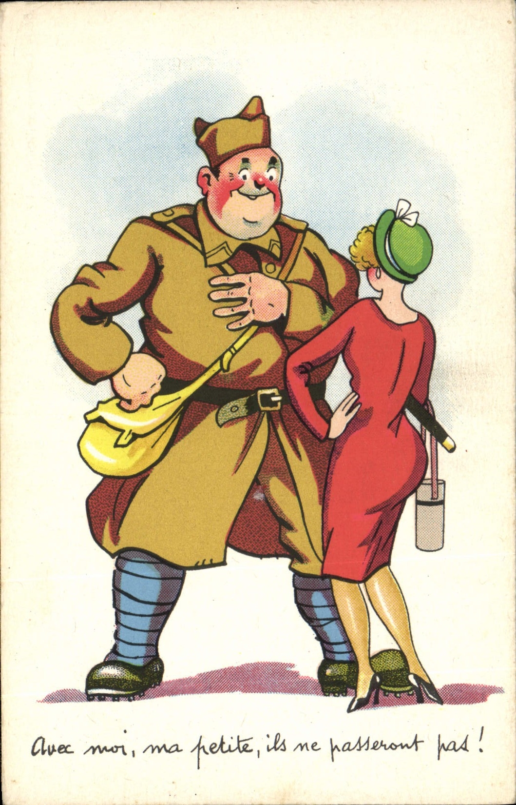 CPA Humour Soldat Militaria 