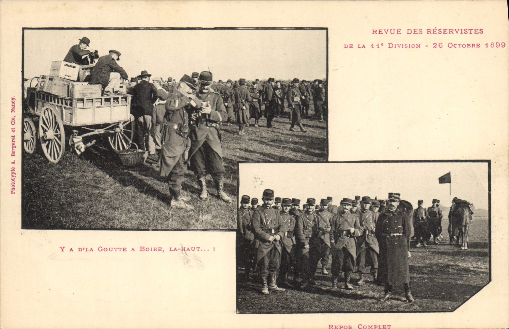 CPA Militaria Revue des reservistes de la 11eme division 26 octobre 1899 